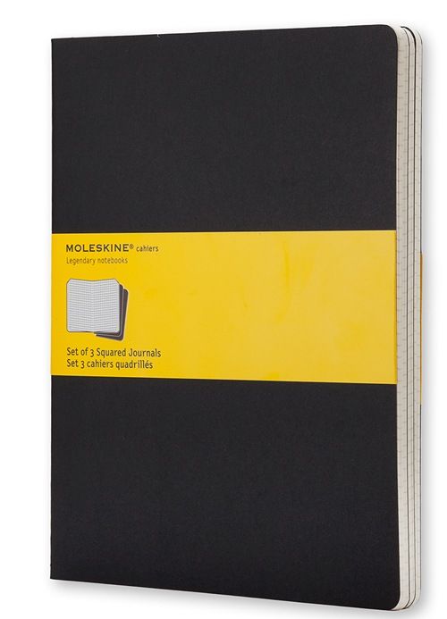 Moleskine Cahier, Monochromatisch, Schwarz, 120 Blätter, 120 G/M², Kariertes Papier, Hardcover