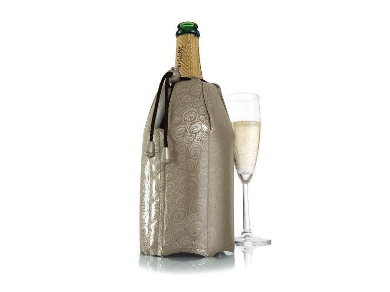 Vacu Vin Active Champagnerkühler, Glasflaske, Vin, Guld, Mønster, 5 min.