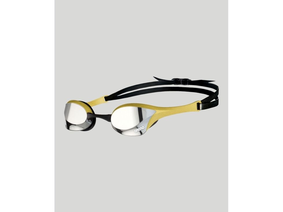 Arena Cobra Ultra Swipe Mirror Goggles, Unisex, One Size, Gold, Polycarbonate, Thermoplastic Rubber (Tpr), Silver, Polycarbonate