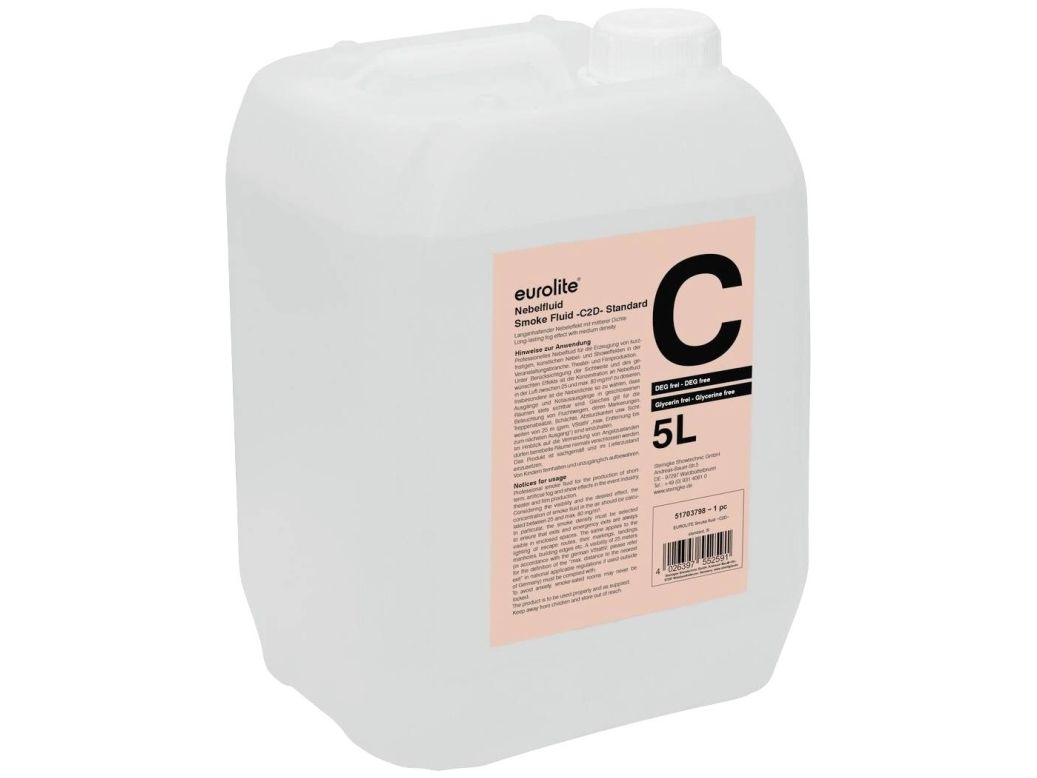 Røgvæske "C2D" Standard Røg - Standard Hængetid. 5 Liter
