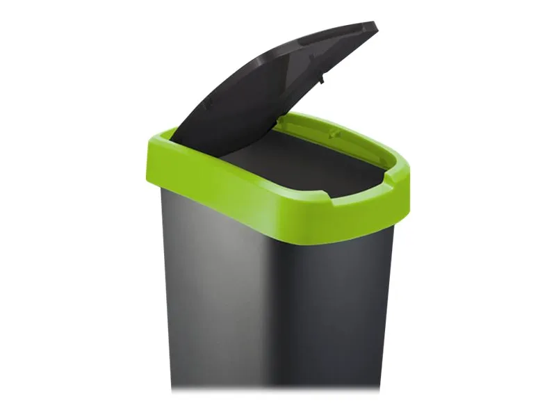 Rotho Twist - Soptunna - flipp-/svänglock - 25 L - mörkt silver | Rengöring - Avfallshantering - Hinkar & tillbehör | GameStuff