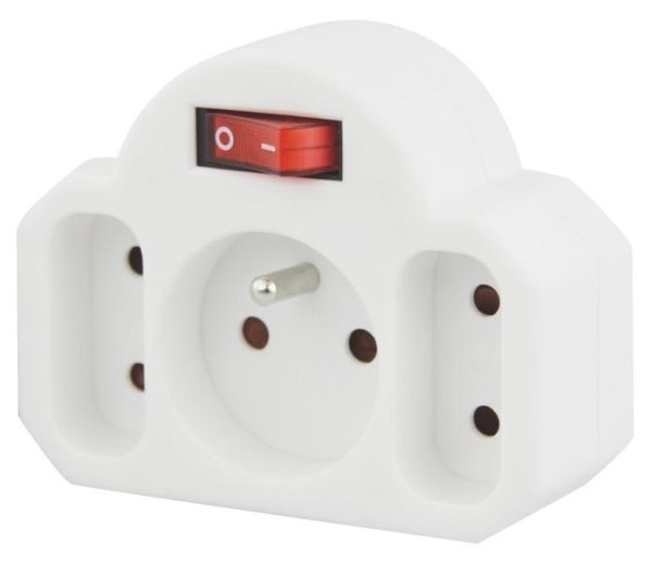 Emos 1905130000, Type C (Eurostik), Type C (Eurostik), 250 V, 10 A, Hvid, Hanstik/Hunstik