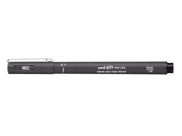 Uni-Ball Pin 01, Grå, Grå, Plast, Rund, Rustfrit stål, 0,1 mm