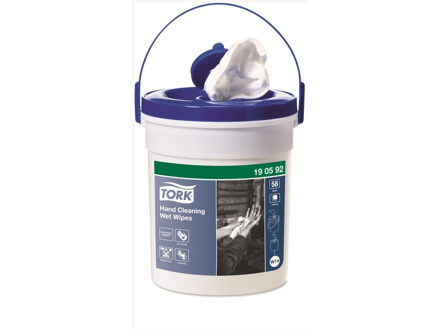 Tork Wet Wipes t/hænder 27Ã27cm i spand, 4 spande