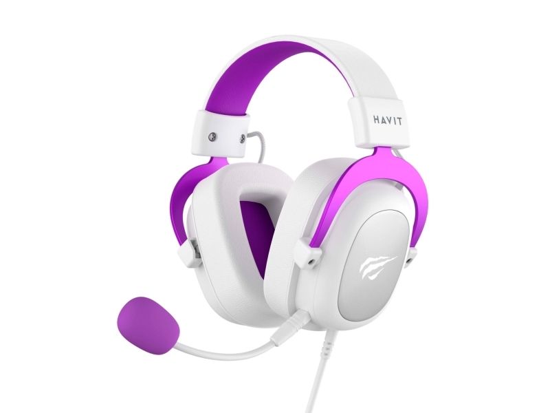Havit H2002d, Kabelgebunden, Gaming, 20 - 20000 Hz, Kopfhörer, Violett, Weiß