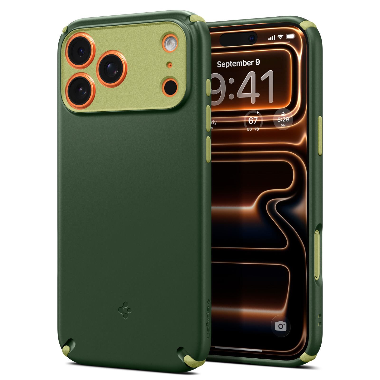 Spigen Nano Pop Hybrid (MagFit), Cover, Apple, iPhone 17 Pro, 16 cm (6.3), Mørkegrøn