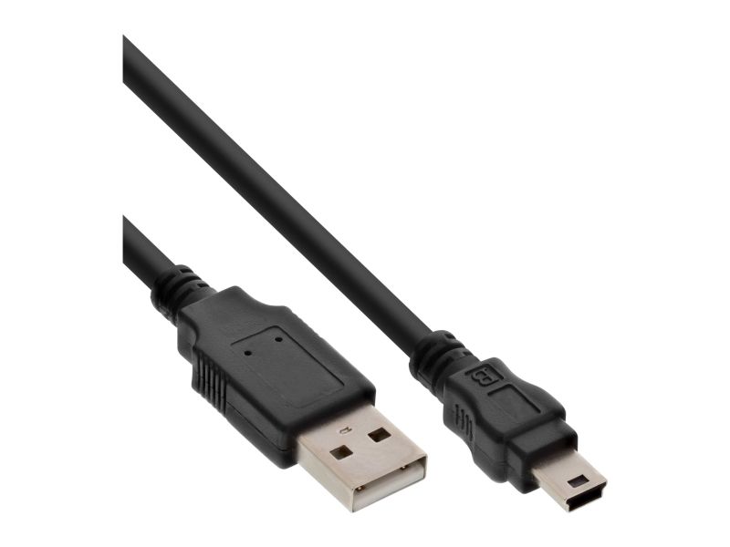 Inline Usb 2.0 Mini-Kabel, Usb A St An Mini-B St (5Pol.), Schwarz, 0,5M, 0,5 M, Usb A, Mini-Usb B, Usb 2.0, Stecker/Stecker, Schwarz