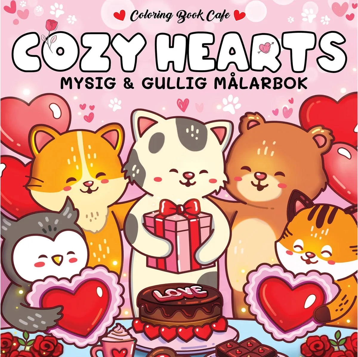 Målarbok : Cozy Hearts | Skola & Hobby - Till skolväskan - Målarböcker | GameStuff