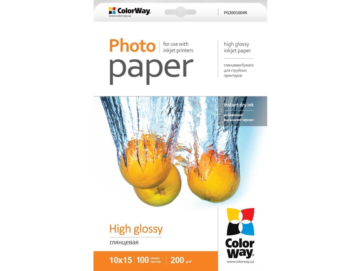 Colorway - Skinnende - 100 X 150 Mm - 200 G/M² - 100 Ark Fotopapir