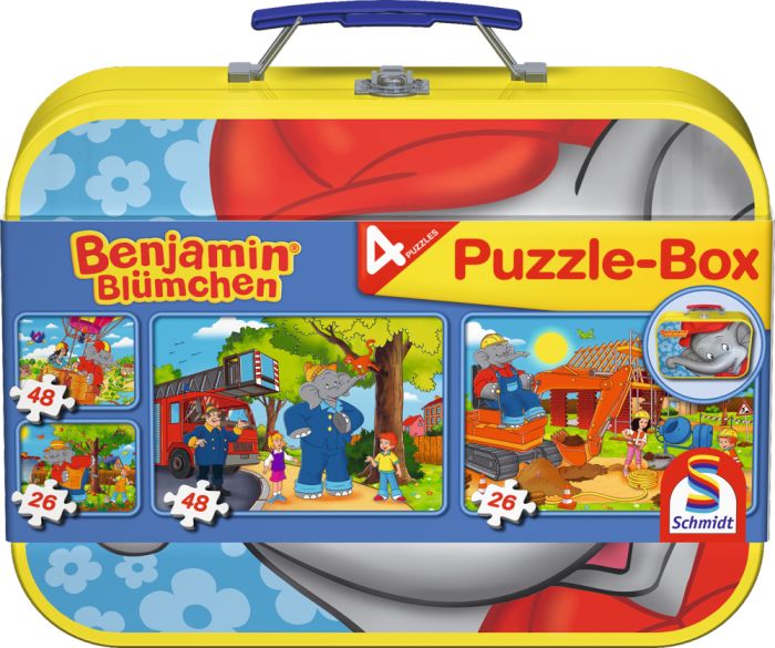 Schmidt Spiele 55594 Benjamin Blümchen Kinderpuzzles, Metallkoffer, 48 Stück(E), Cartoons, 3 Jahr(E)