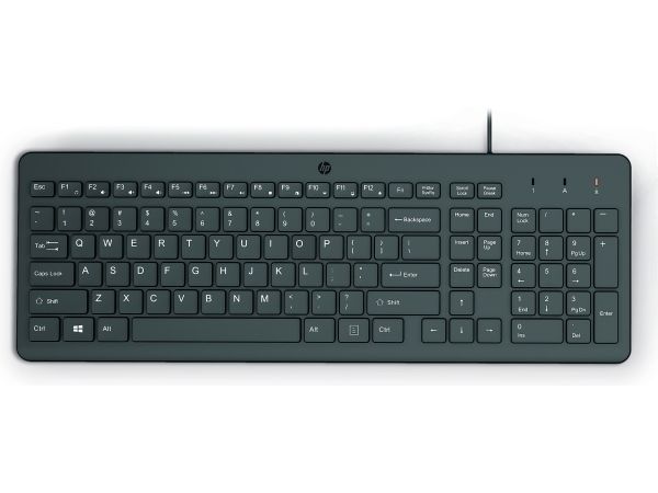 Hp 150 Tastatur Med Ledning, Fuld Størrelse (100 %), Ledningsført, Usb, Mekanisk, Qwerty, Sort
