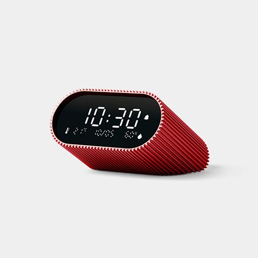 LEXON Ray Clock, Digital alarmur, Oval, Rød, Acrylonitrilbutadienstyren, Aluminium, Indendørs, Adult/Child
