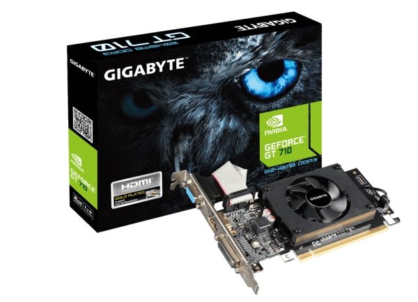 Gigabyte GV-N710D3-2GL - Grafikkort - GF GT 710 - 2 GB DDR3 - PCIe 2.0 x8 låg profil - DVI, D-Sub, HDMI