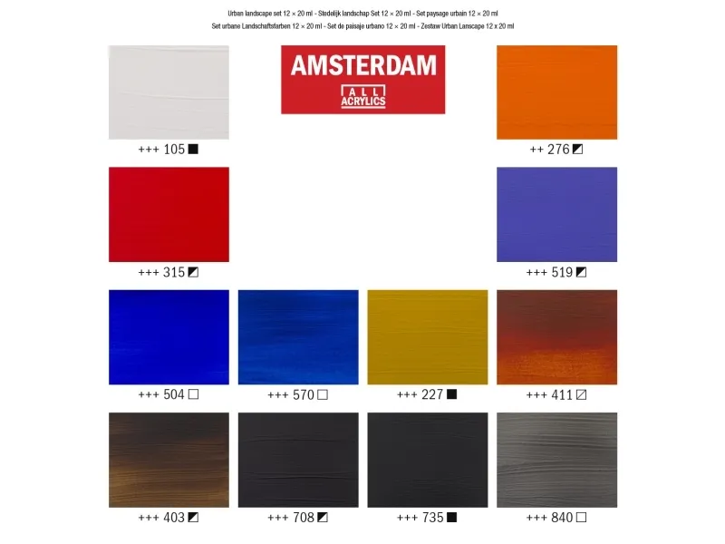Amsterdam Standard Series acrylic paint urban landscape set 12 x | Skola & Hobby - Konstmaterial - Markörer | GameStuff