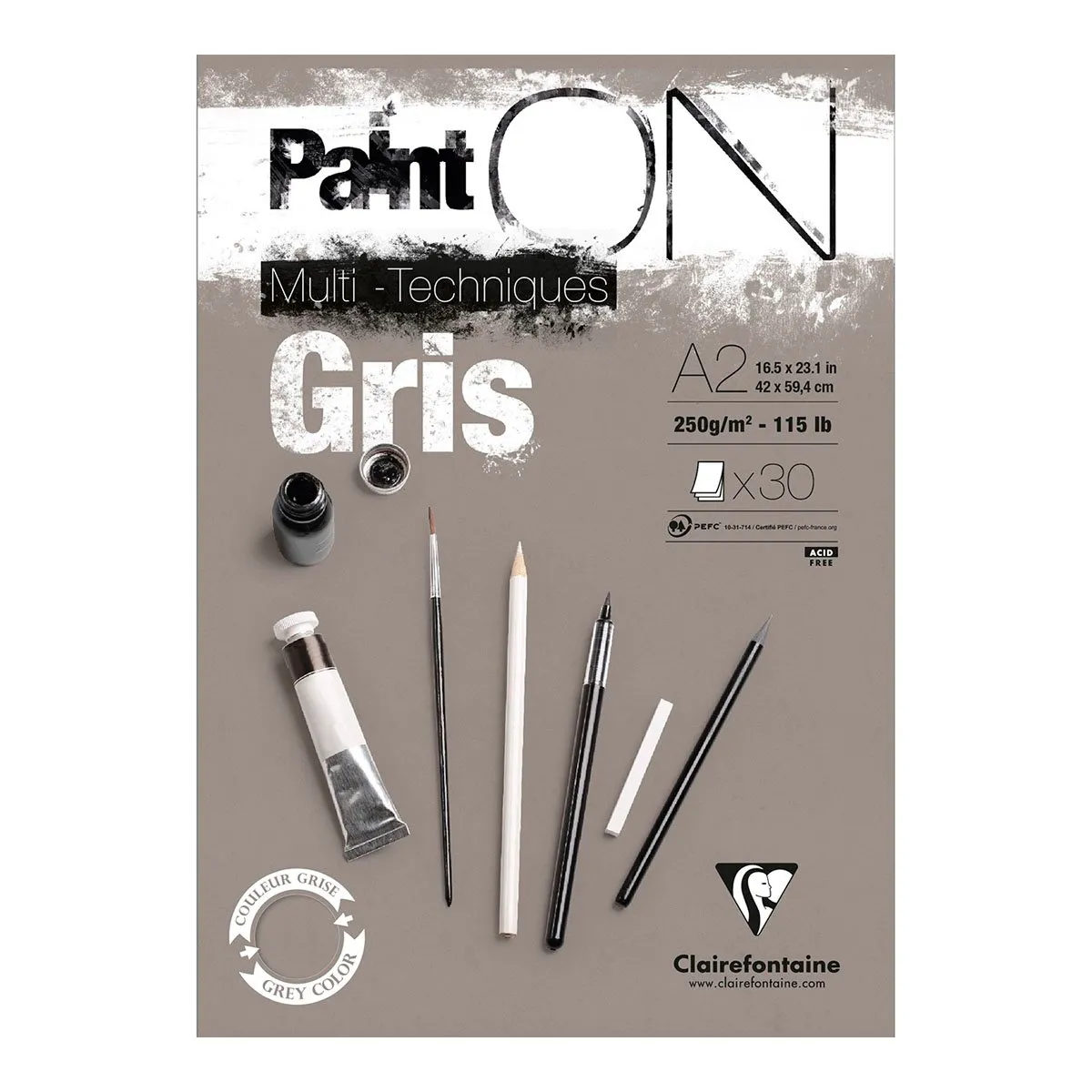 Paint-On Blok A2 250gram 30 ark gråt papir, multi teknik, toplimet | Papper & Emballage - Block & Post-It - Block | GameStuff