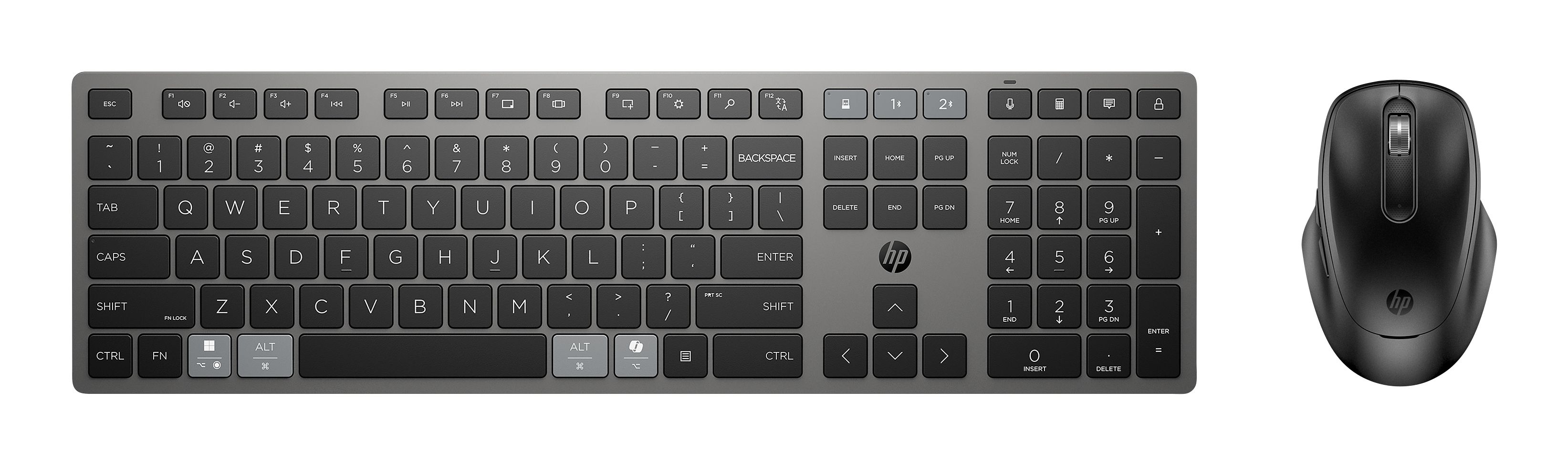 Hp 720 Tastatur-Maus-Set, Kabellos, Mechanisch, Usb + Bluetooth, Schwarz