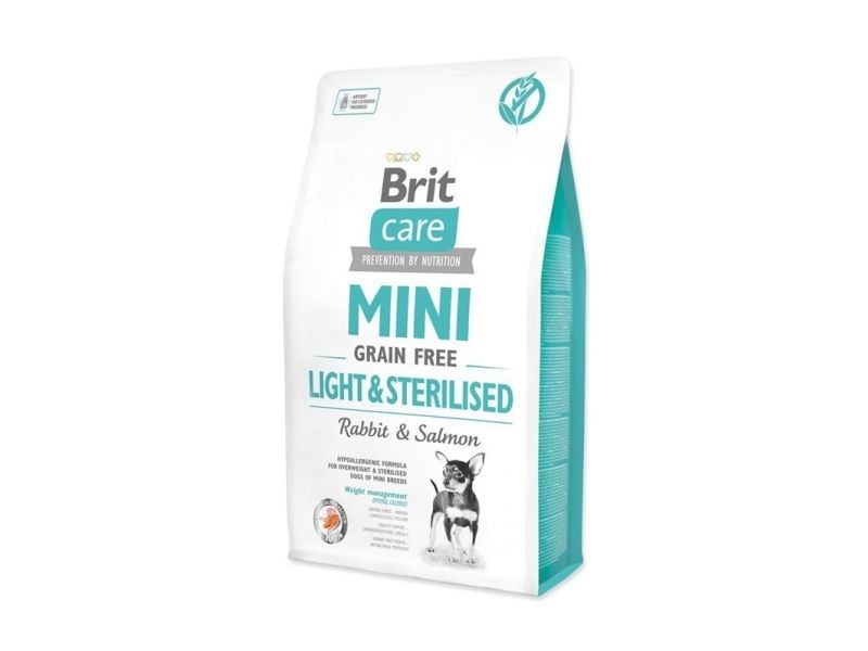 Brit Care Mini Light & Sterilised, Mini (5 - 10kg), Kanin, Laks, 2 kg