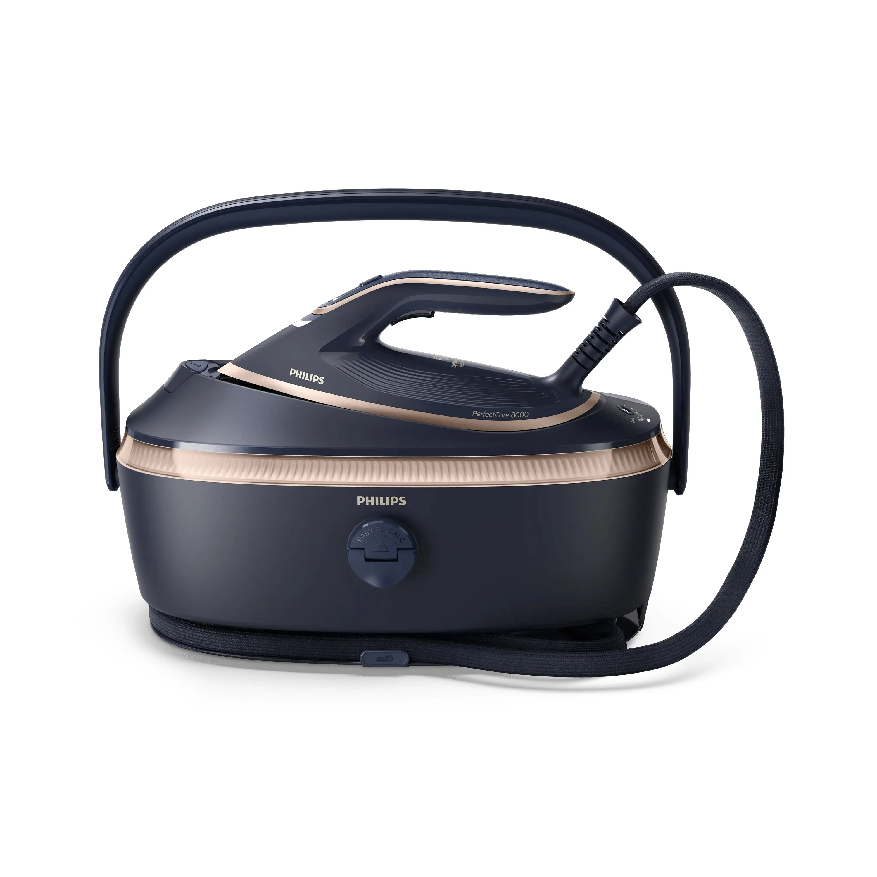 Philips PerfectCare-dampstation 8000 Series, 3120 W, 850 g/min, SteamGlide Elite-strygesål, 9 bar, 1,4 L, 215 g/min