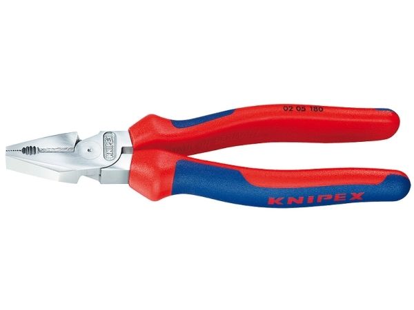 Knipex 02 05 180, Lineman''s Tænger, 1,6 Cm, Stål, Vinyl, Blå, Rød, 180 Mm