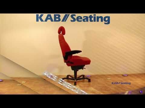 Kontorstol Kab Seating Executive, White-Line Sort Tekstil Fighter Inkl. Armlæn Og Nakkestøtte I Sort Skind