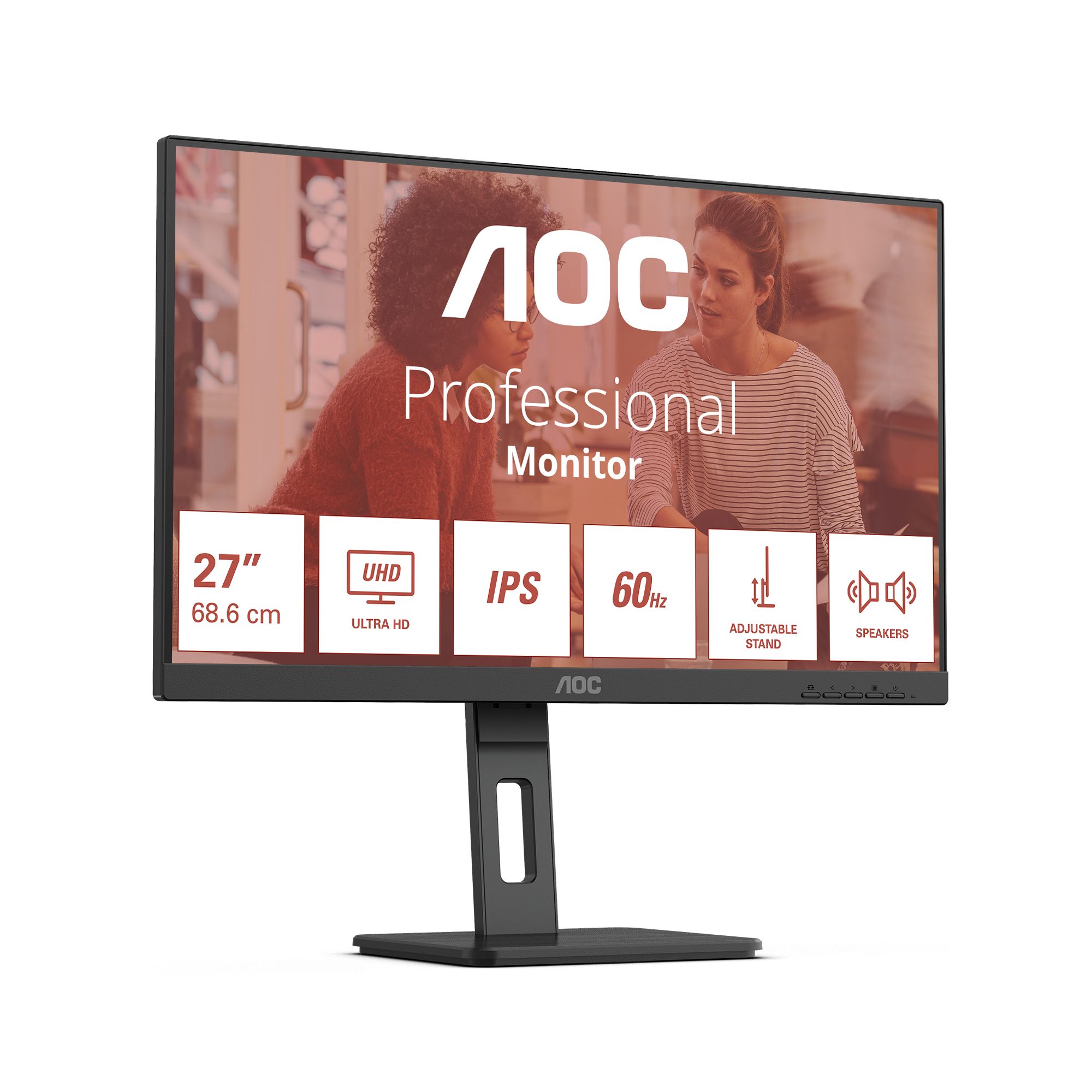 Aoc E3 U27e3uf, 68,6 Cm (27"), 3840 X 2160 Pixel, 4K Ultra Hd, Led, 4 Ms, Schwarz
