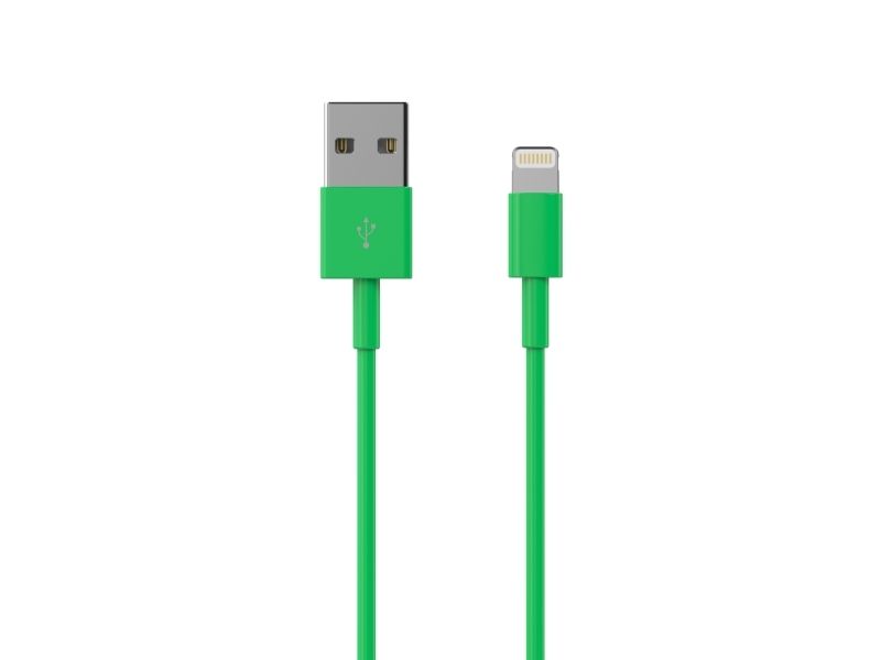 Sinox Lightning kabel. 1m. Grøn, 1 m, Lightning, USB A, Hanstik, Hanstik, Grøn