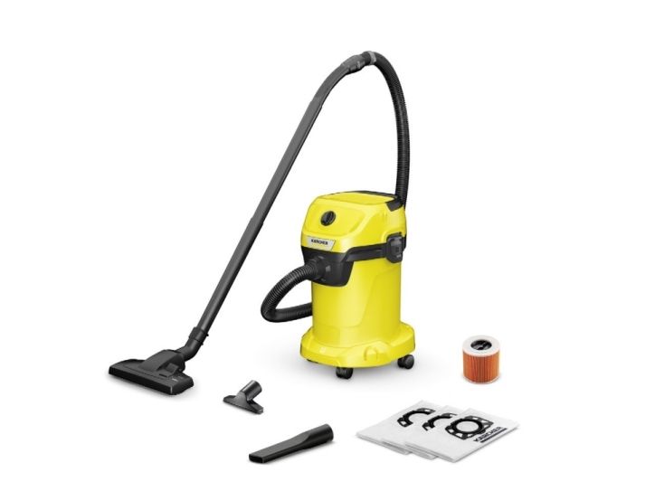 Kärcher Wd 3 Home, 1000 W, Tromle Vakuum, Tør&Våd, Støvpose, 19 L, Sort, Gul