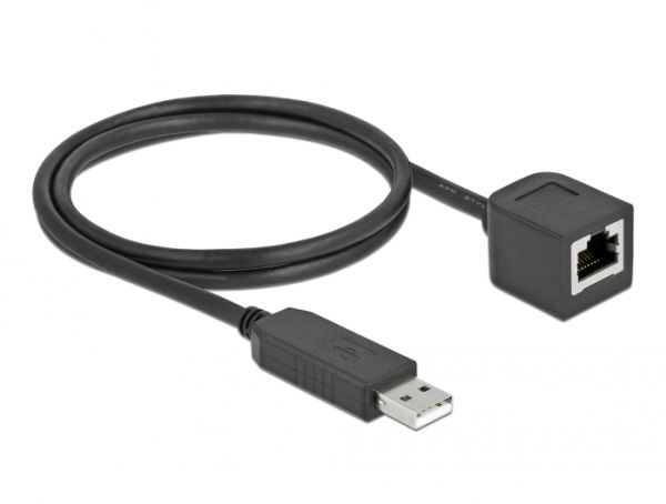 Delock - Seriel Adapter - Usb (Han) Til Rj-45 (Hun) - 1 M - Usb / Usb 2.0 / Eia-232 - Sort
