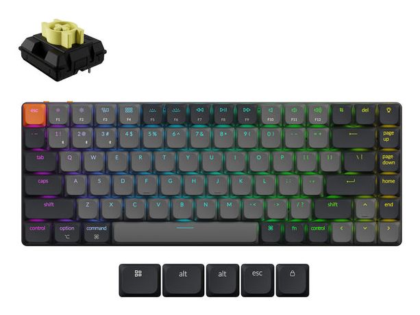 Keychron K3x-B4, Kabelgebunden Und Drahtlos, Usb + Bluetooth, Mechanisch, Qwerty, Rgb Led, Grau