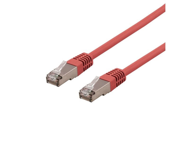 DELTACO STP-61RAU - Patchkabel - RJ-45 (han) til RJ-45 (han) - U/FTP - CAT 6a - halogenfri, formet - rød