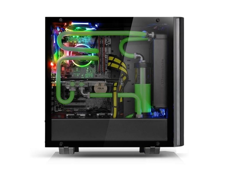 Thermaltake View 21 Tempered Glass Edition, Midi Tower, Pc, Schwarz, Atx, Micro Atx, Mini-Itx, Spcc, Gehärtetes Glas, 16 Cm