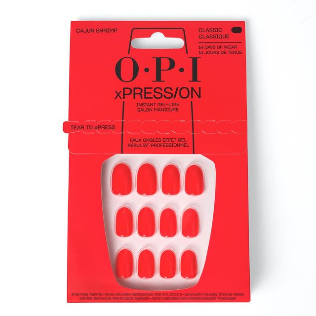 Opi Opi Xpresson Artificial Nails Iconic Shades Cajun Shrimp 30 Units