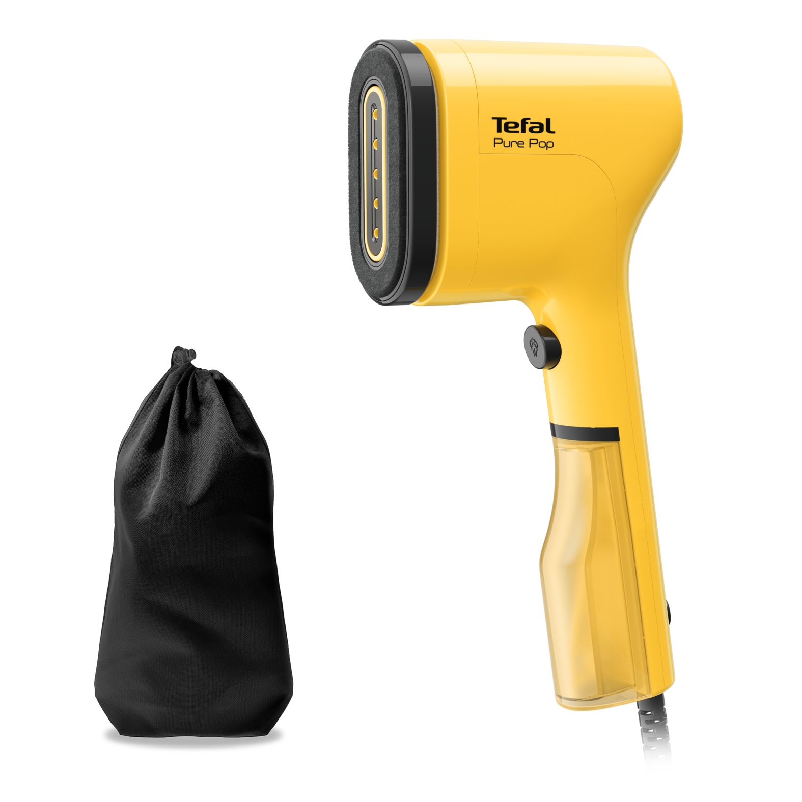 Tefal Pure Pop Dt2026, Tragbare Dampfbürste, 0,07 L, 0,25 Min, Gelb, Tasten, Handschalter
