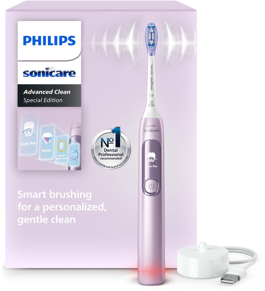 Philips HX3792 Sonicare Elektrisk Tandbørste Advanced Clean - Pink Metallisk