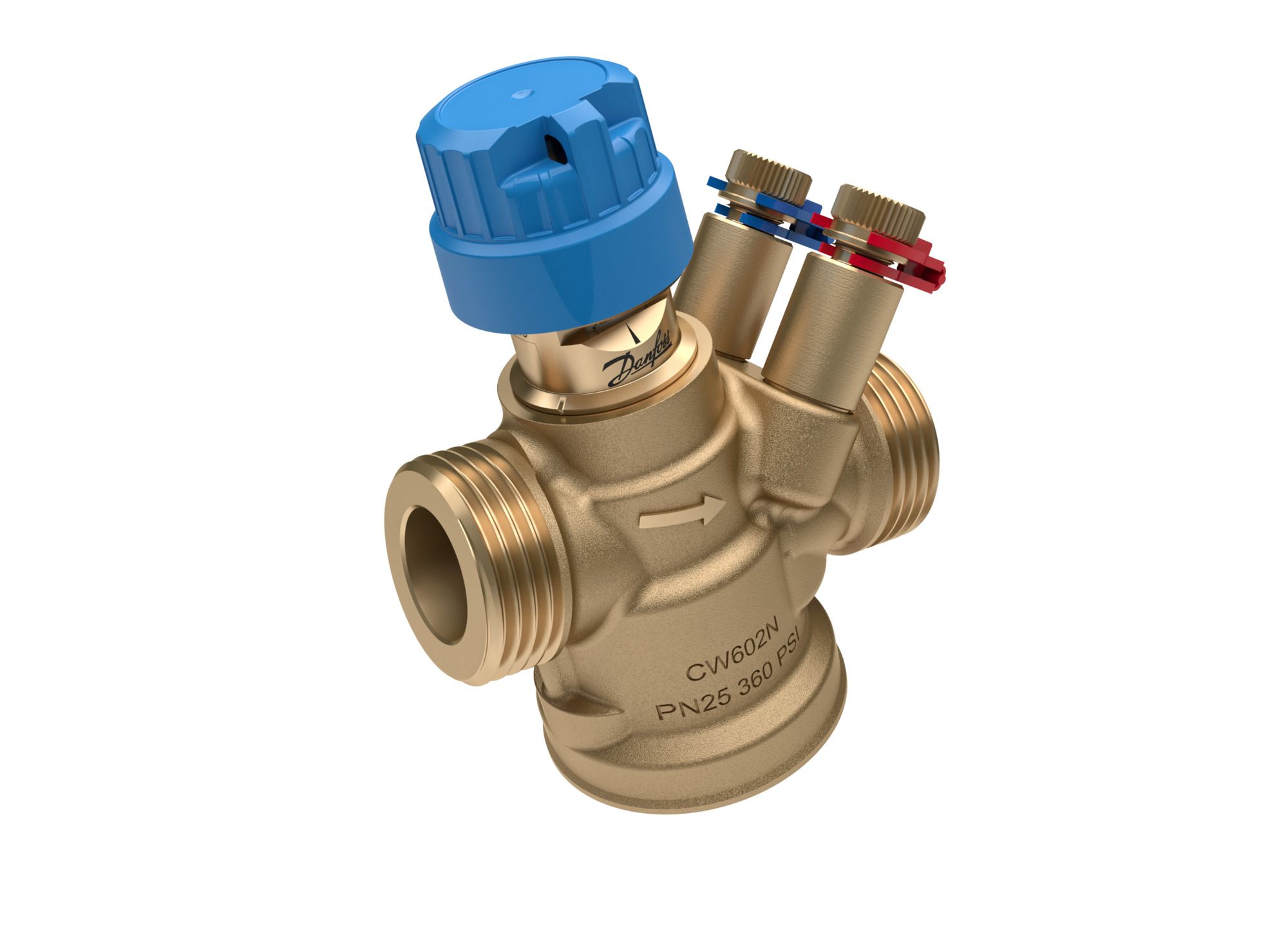Danfoss AB-QM 4.0 flowbegrænser DN25 np/måleudtag, messing, afzinkningsfrit
