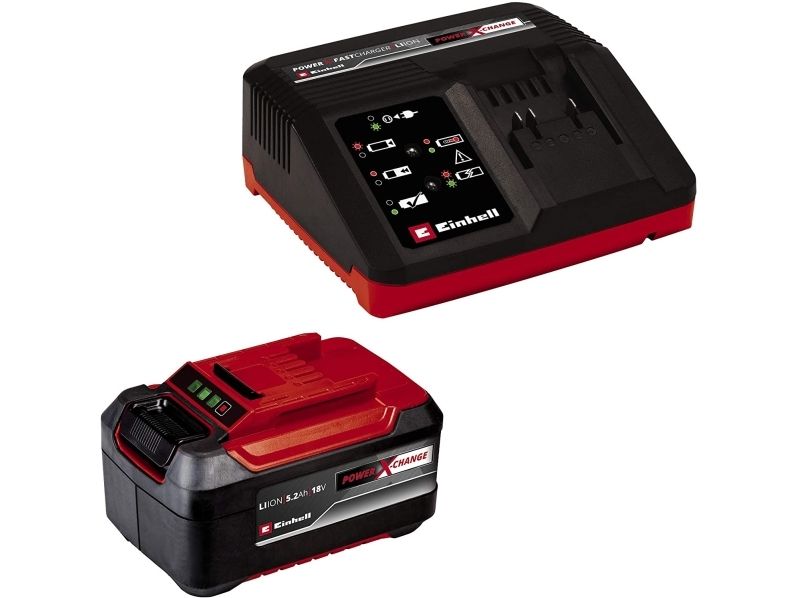 Einhell 4512114, Battery & Charger Set, Lithium-Ion (Li-Ion), 4.2 Ah, 18 V, Black, Red, 4 V