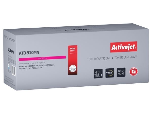 Activejet Toner Atb-910Mn (Ersatztoner Brother Tn-910M Supreme 9000 Seiten Lila), 9000 Seiten, Violett, 1 Stück(E)