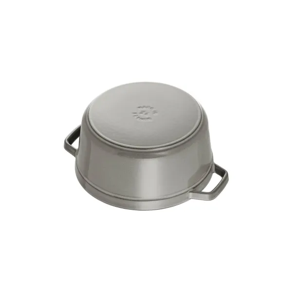 Staub Cocotte, Grytfrom, Rund, Gjutjärn, Keramiska, gas, halogen, Induktion, Grå, -20 - 260 ° C | Vitvaror - Vitvaror tillbehör - Ugnstillbehör | GameStuff