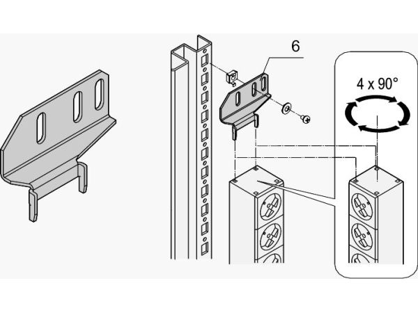 Schroff Mounting Bracket For Socket Strip