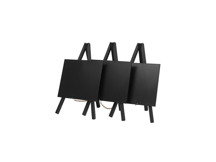 Mini Chalkboard Easel 24 x 11,5 Cm Sort Pakke Med 3