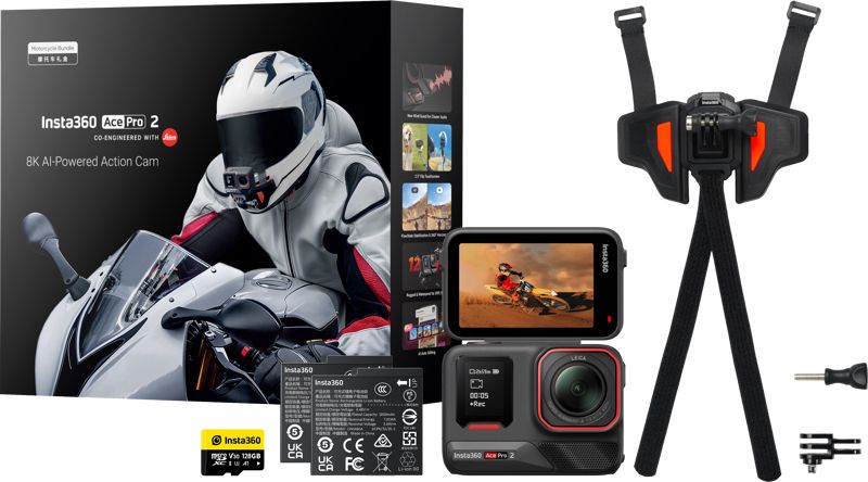 Insta360 Ace Pro 2 Actionkamera Motorcykelpakke
