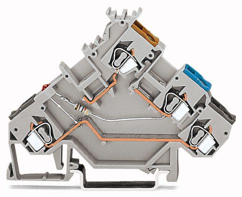 Wago Skinneklemme Med Led Til Pnp-Sensorer 2,5Mm2 Grå (280-560/281-434)