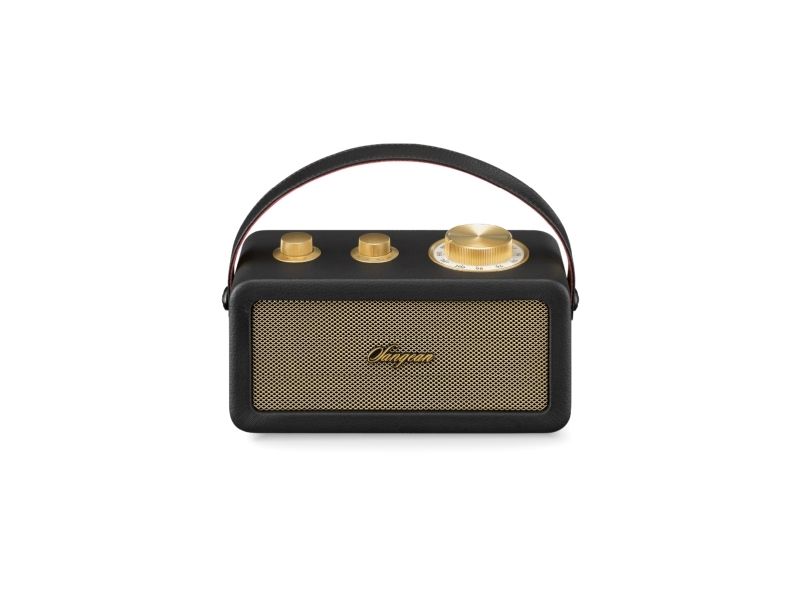 Sangean RA-101 FM-radio med Bluetooth-højttaler, genopladelig, sort/guld