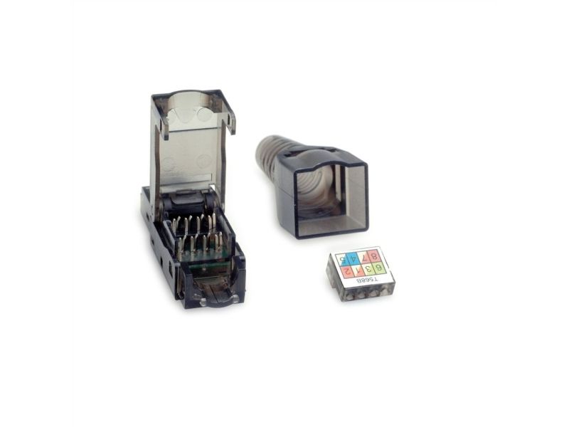 Value Rj45 Male Plug, Black+Transparent, Cat6a, U/Utp (Utp)