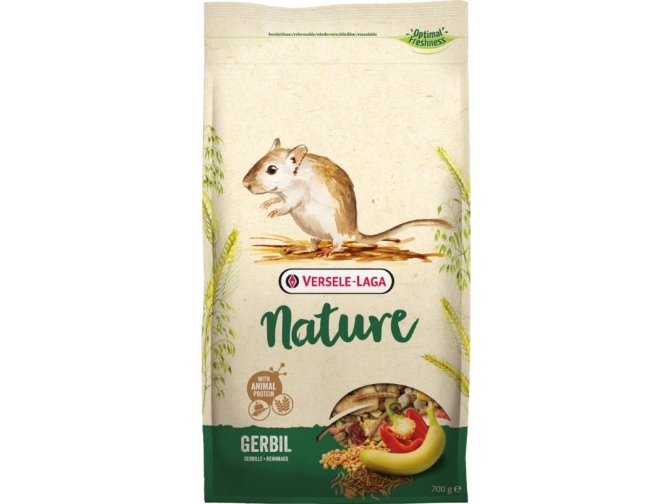 Versele-Laga Gerbil Nature, Frø, 700 g, Gerbil, Vitamin A, vitamin D3, vitamin E, Kobber, Jod, Jern, Mangan, Selenium, Zink, 16,5%