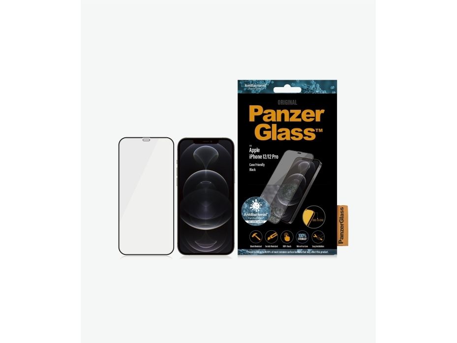 Panzerglass - Skærmbeskytter For Mobiltelefon - Glas - 6.1" - Rammefarve Sort - For Apple Iphone 12, 12 Pro