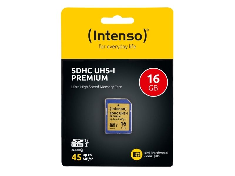 Intenso Sd Karte Uhs-I Premium, 16 Gb, Sdhc, Klasse 10, Uhs-I, 90 Mb/S, Class 1 (U1)