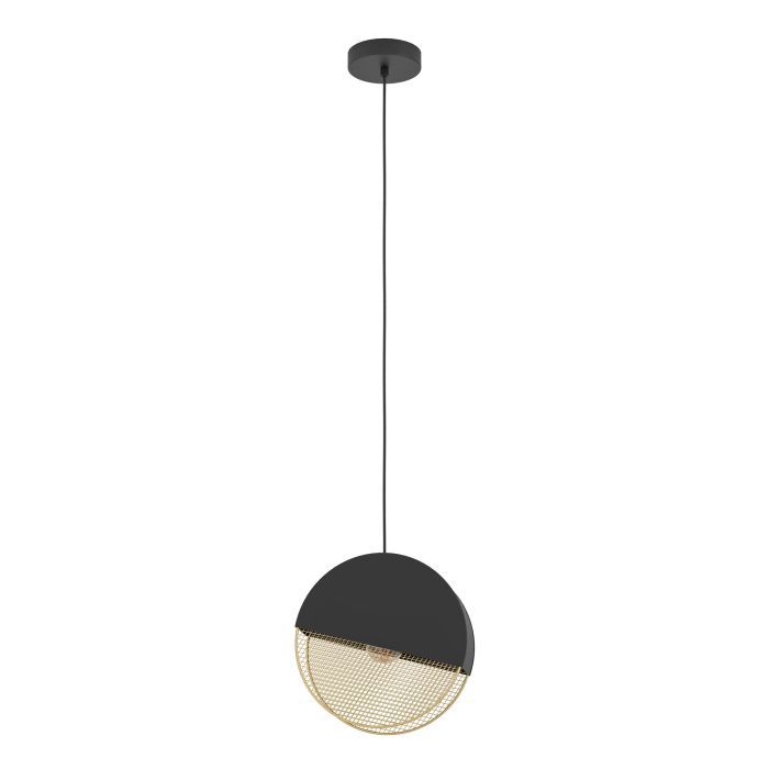 Eglo Schwarz Hängelampe Mumbles, Esstisch Pendelleuchte 1-Flammig, Elegante Esszimmerlampe Aus Metall In Und Gold, Hängeleuchte Mit E27 Fassung - Bild 3