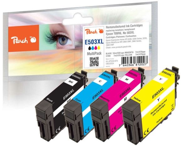 Peach Pi200-970, Hohe (Xl-) Ausbeute, Schwarz, Cyan, Magenta, Gelb, 4 Stück(E), Multipack