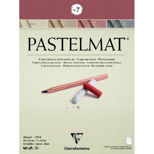 Clairefontaine PASTELMAT paper nr.7 - 18x24 - 12 ark 4 farver